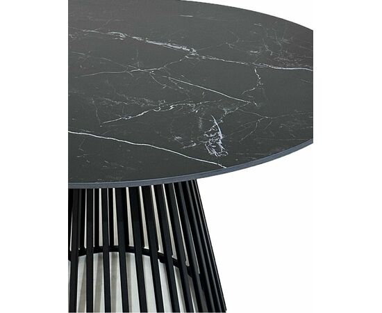 Стол TERNI 120 MATT BLACK MARBLE SINTERED STONE Черный мрамор матовый, керамика/Черный каркас М-City, изображение 4 | Интернет магазин мебели и декора LifeDekor