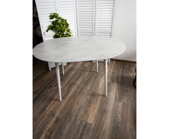 Стол BOLERO 105 см Белый Мрамор, HPL / Белый М-City, изображение 4 | Интернет магазин мебели и декора LifeDekor