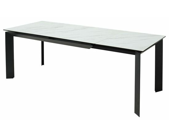 Стол CREMONA 160 KL-99 Белый мрамор матовый, итальянская керамика / черный каркас М-City, изображение 2 | Интернет магазин мебели и декора LifeDekor