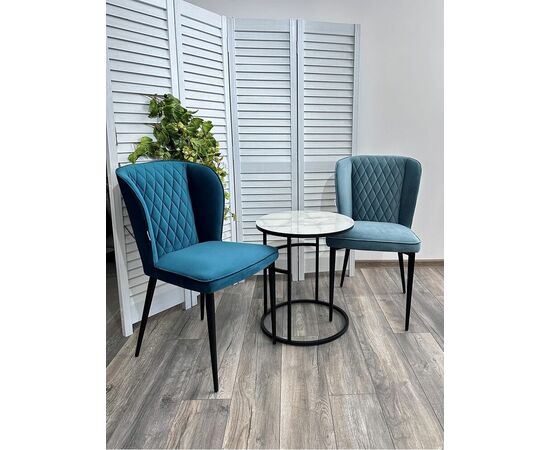 Журнальный столик Френсис Белый мрамор, стекло/ черный M-city, изображение 2 | Интернет магазин мебели и декора LifeDekor