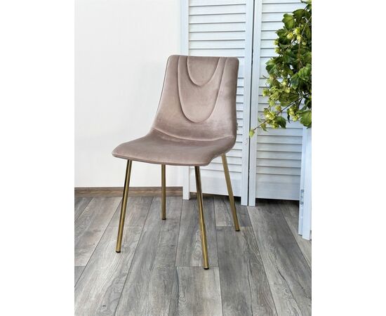 Стул ELLI BLUVEL-40 Бежевый, велюр / золотой каркас М-City, изображение 6 | Интернет магазин мебели и декора LifeDekor