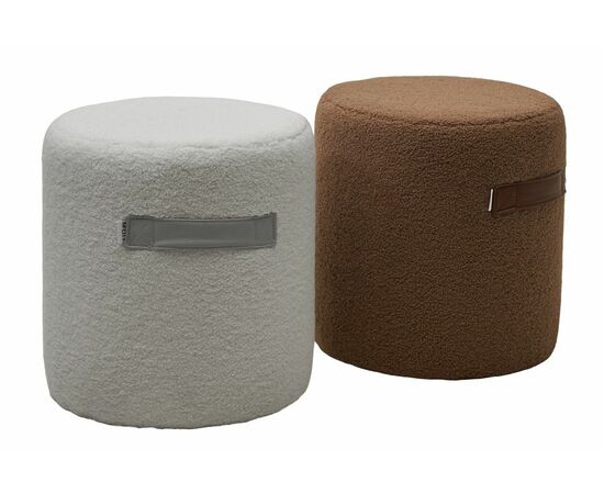 Пуф для гостиной HARTA NINI-01 Белый, teddy  / TKS-07 серый, экокожа М-City, изображение 2 | Интернет магазин мебели и декора LifeDekor