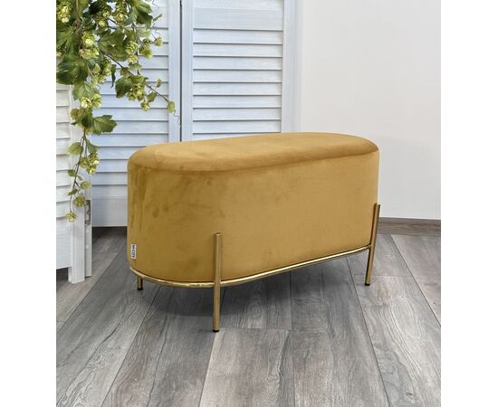 Пуф для гостиной ZEN BLUVEL-68 желтый, велюр / золотой каркас М-City, изображение 3 | Интернет магазин мебели и декора LifeDekor