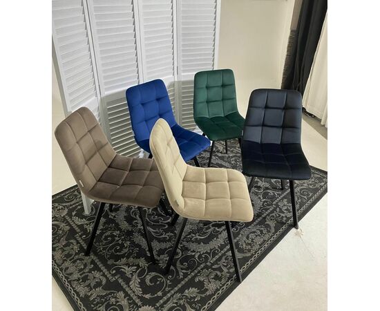 Стул CHILLI SQUARE BLUVEL-40 бежевый, велюр / черный каркас М-City, изображение 6 | Интернет магазин мебели и декора LifeDekor