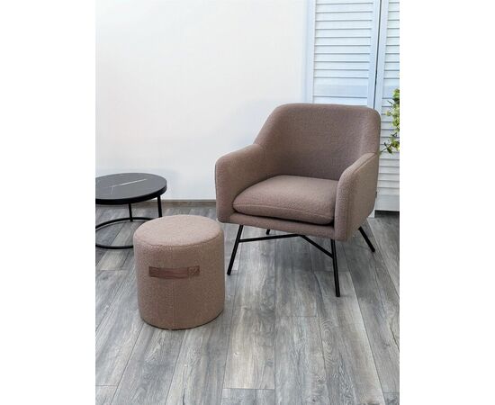 Пуф для гостиной HARTA NINI-02 Тауп, teddy  / TKS-03 темно-коричневый, экокожа М-City, изображение 6 | Интернет магазин мебели и декора LifeDekor