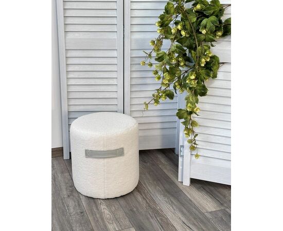 Пуф для гостиной HARTA NINI-01 Белый, teddy  / TKS-07 серый, экокожа М-City, изображение 4 | Интернет магазин мебели и декора LifeDekor