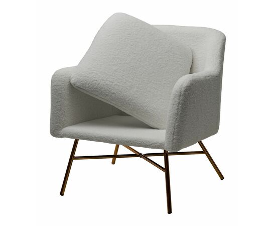 Кресло SHEEP NINI-01 Белый, teddy / золотой каркас М-City, изображение 2 | Интернет магазин мебели и декора LifeDekor