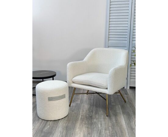 Кресло SHEEP NINI-01 Белый, teddy / золотой каркас М-City, изображение 6 | Интернет магазин мебели и декора LifeDekor