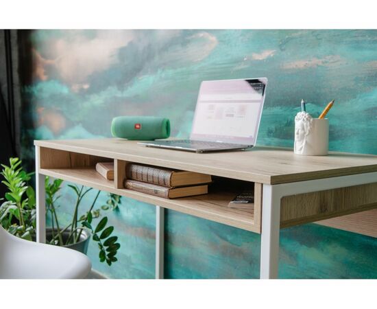 Стол Леон Лофт дуб делано светлый / матовый белый, изображение 8 | Интернет магазин мебели и декора LifeDekor