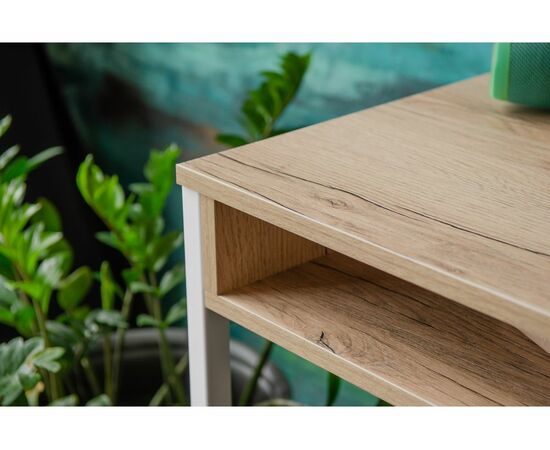 Стол Леон Лофт дуб делано светлый / матовый белый, изображение 9 | Интернет магазин мебели и декора LifeDekor