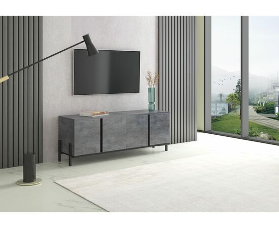 Тумба ТВ НЕКСТ - 1 Камень темный, Черный, изображение 4 | Интернет магазин мебели и декора LifeDekor