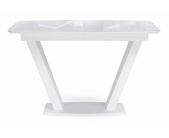 Стол стеклянный Петир 120(160)х80 ультра белый / белый / камень белый, изображение 2 | Интернет магазин мебели и декора LifeDekor