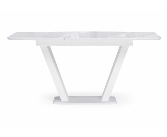 Стол стеклянный Петир 120(160)х80 ультра белый / белый / камень белый, изображение 3 | Интернет магазин мебели и декора LifeDekor