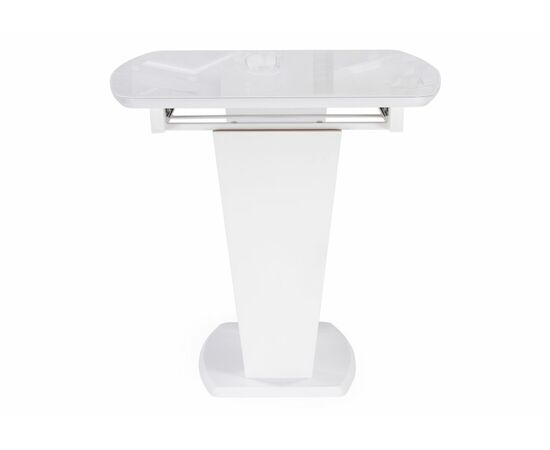 Стол стеклянный Петир 120(160)х80 ультра белый / белый / камень белый, изображение 4 | Интернет магазин мебели и декора LifeDekor