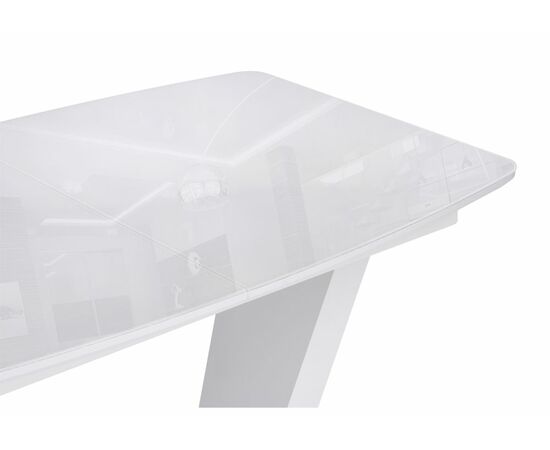 Стол стеклянный Петир 120(160)х80 ультра белый / белый / камень белый, изображение 6 | Интернет магазин мебели и декора LifeDekor