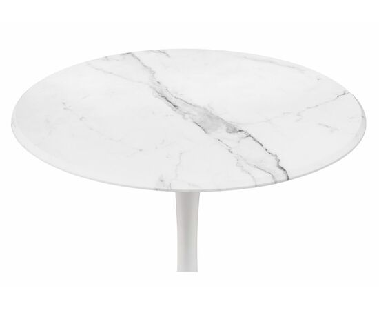 Стол деревянный Тулип 80х73 мрамор белый / белый, изображение 2 | Интернет магазин мебели и декора LifeDekor