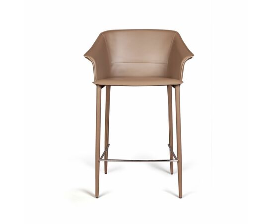 Стул полубарный GIO, кожа хаки-тауп, изображение 2 | Интернет магазин мебели и декора LifeDekor