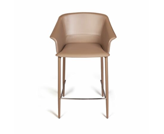 Стул полубарный GIO, кожа хаки-тауп, изображение 3 | Интернет магазин мебели и декора LifeDekor