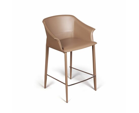 Стул полубарный GIO, кожа хаки-тауп, изображение 4 | Интернет магазин мебели и декора LifeDekor