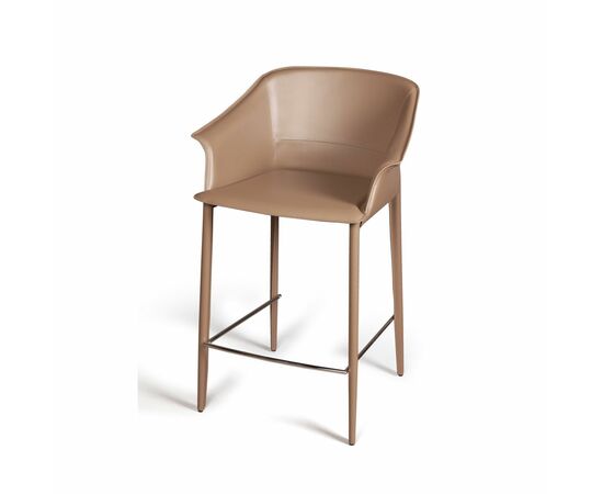 Стул полубарный GIO, кожа хаки-тауп, изображение 9 | Интернет магазин мебели и декора LifeDekor