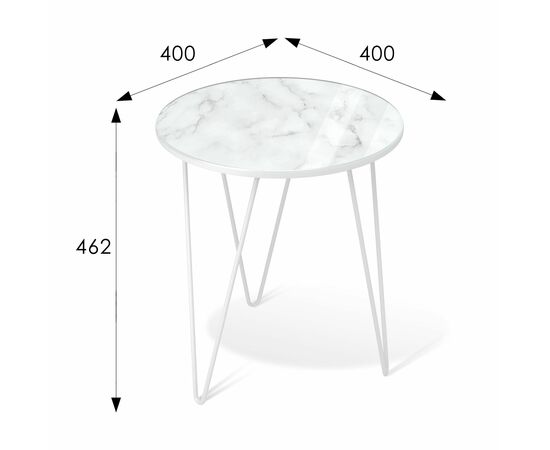 Столик журнальный SHT-CT27 белый муар/белый мрамор | Интернет магазин мебели и декора LifeDekor