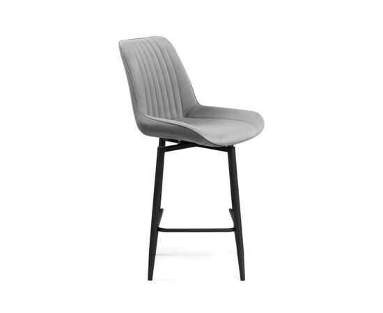 Барный стул Седа К крутящийся светло-серый / черный, изображение 3 | Интернет магазин мебели и декора LifeDekor