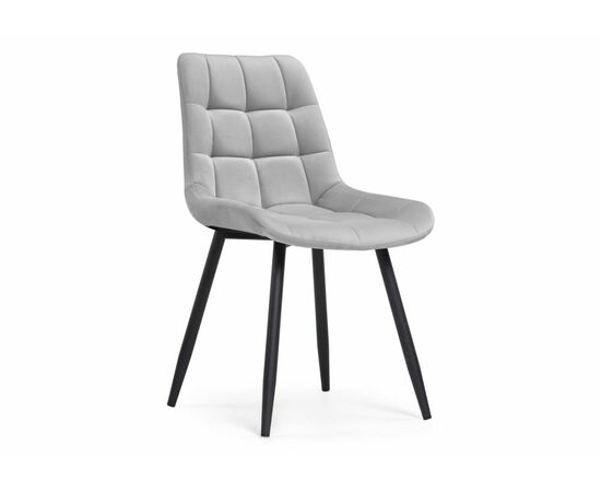 Стул Челси велюр светло-серый / черный | Интернет магазин мебели и декора LifeDekor
