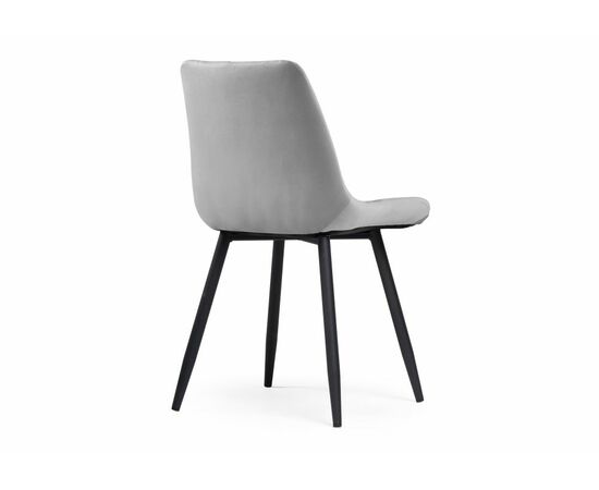 Стул Челси велюр светло-серый / черный, изображение 4 | Интернет магазин мебели и декора LifeDekor