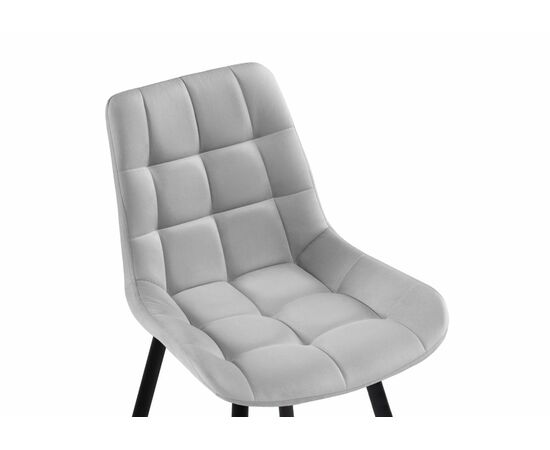 Стул Челси велюр светло-серый / черный, изображение 5 | Интернет магазин мебели и декора LifeDekor