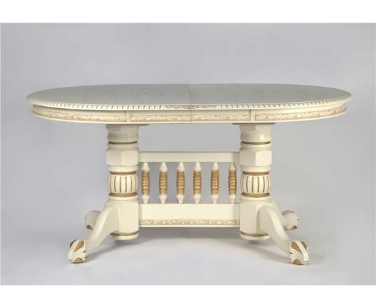 Стол обеденный овальный раздвижной Азия (1013+патина золото) | Интернет магазин мебели и декора LifeDekor