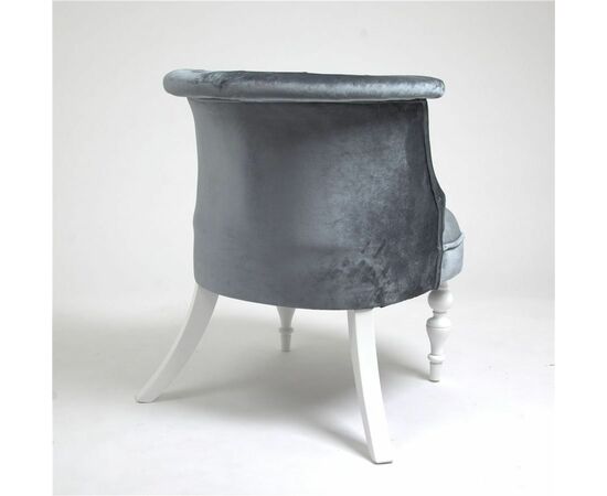 Кресло Бархат (эмаль белая / 25 - грязно-голубой), изображение 2 | Интернет магазин мебели и декора LifeDekor