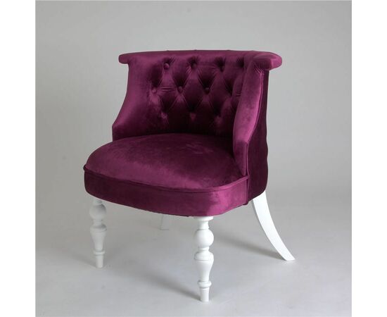 Кресло Бархат (эмаль белая / 26 - темно-розовый) | Интернет магазин мебели и декора LifeDekor
