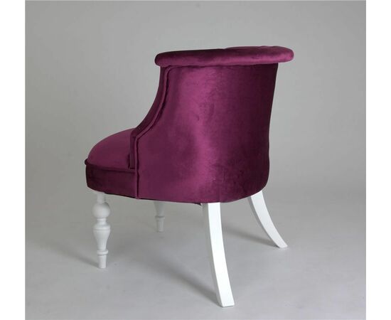 Кресло Бархат (эмаль белая / 26 - темно-розовый), изображение 2 | Интернет магазин мебели и декора LifeDekor