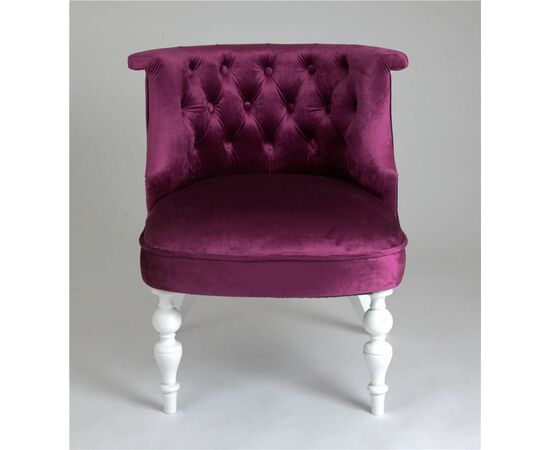 Кресло Бархат (эмаль белая / 26 - темно-розовый), изображение 3 | Интернет магазин мебели и декора LifeDekor