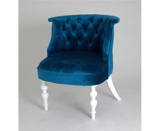 Кресло Бархат (эмаль белая / 34 - королевский синий) | Интернет магазин мебели и декора LifeDekor