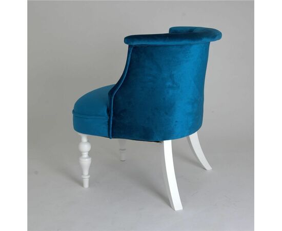 Кресло Бархат (эмаль белая / 34 - королевский синий), изображение 3 | Интернет магазин мебели и декора LifeDekor