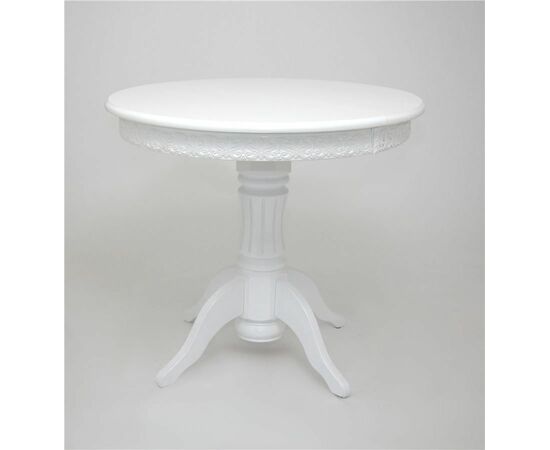 Стол обеденный круглый раздвижной Милорд (90 х120 + юбка) Белый | Интернет магазин мебели и декора LifeDekor