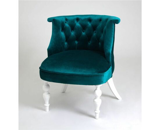 Кресло Бархат (эмаль белая / 23 - изумрудный) | Интернет магазин мебели и декора LifeDekor
