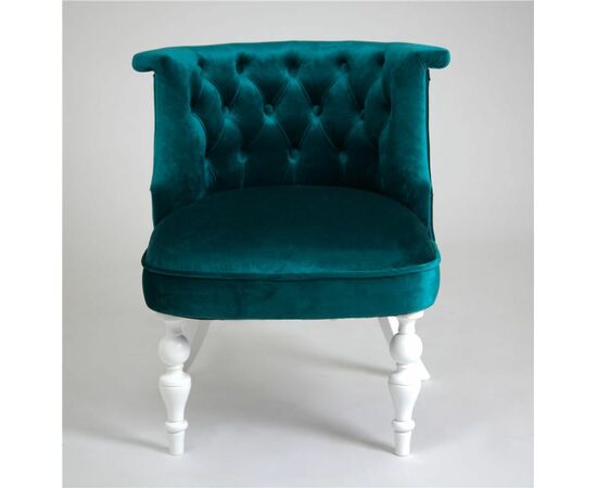 Кресло Бархат (эмаль белая / 23 - изумрудный), изображение 2 | Интернет магазин мебели и декора LifeDekor