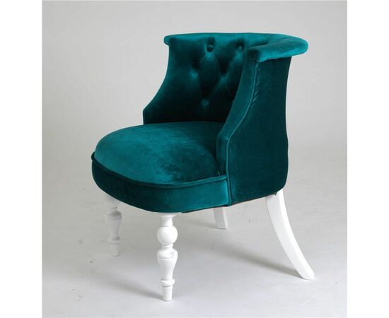 Кресло Бархат (эмаль белая / 23 - изумрудный), изображение 3 | Интернет магазин мебели и декора LifeDekor