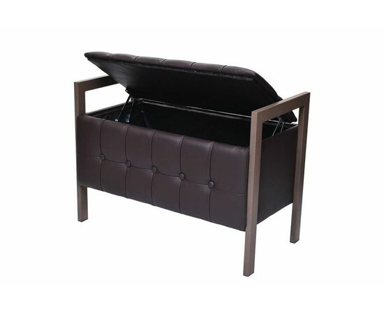 Пуф "Луго" (Леон)  коричневый, изображение 2 | Интернет магазин мебели и декора LifeDekor