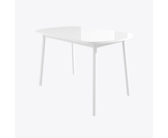 Стол Элайдж раздвижной со стеклом 120(152)х70, Белый/Белый | Интернет магазин мебели и декора LifeDekor