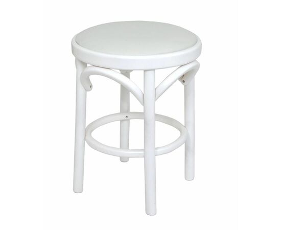 Табурет Венский мягкий (белая эмаль, экокожа белая), изображение 3 | Интернет магазин мебели и декора LifeDekor