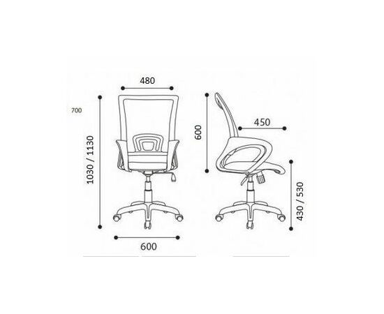 Кресло Оптима спинка сетка (черная)/сиденье кож/зам (черный), изображение 2 | Интернет магазин мебели и декора LifeDekor
