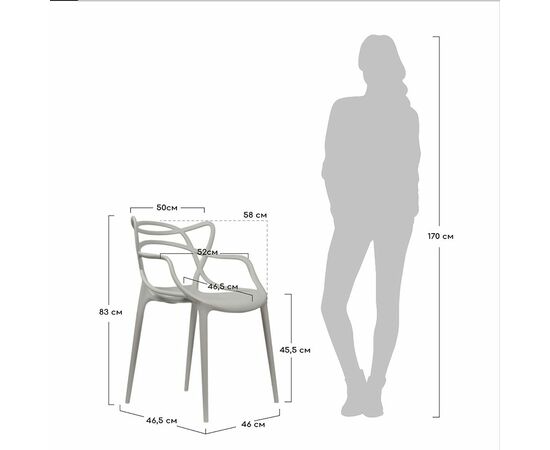 Стул Masters прозрачный зелёный, изображение 10 | Интернет магазин мебели и декора LifeDekor