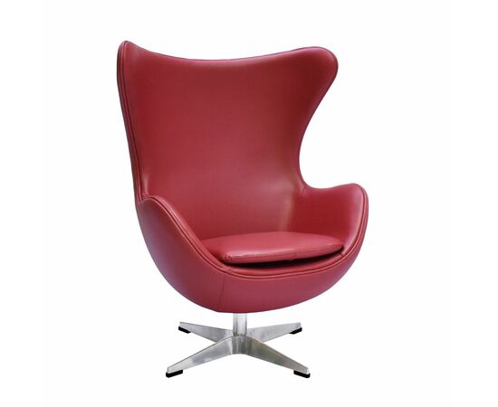 Кресло EGG STYLE CHAIR красный, натуральная кожа | Интернет магазин мебели и декора LifeDekor