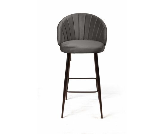 Стул барный Mont Blanc, бархат антрацит 14 / черный конус, изображение 2 | Интернет магазин мебели и декора LifeDekor
