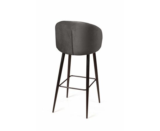 Стул барный Mont Blanc, бархат антрацит 14 / черный конус, изображение 5 | Интернет магазин мебели и декора LifeDekor