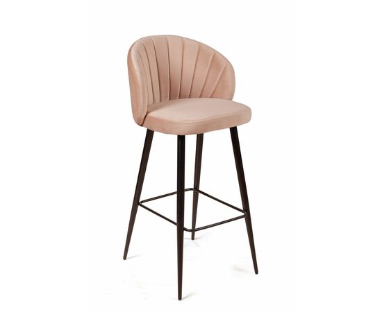 Стул барный Mont Blanc, бархат бежевый 5 / черный конус | Интернет магазин мебели и декора LifeDekor