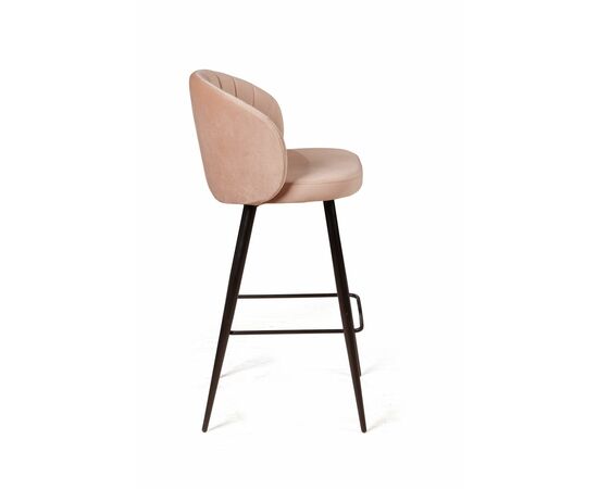 Стул барный Mont Blanc, бархат бежевый 5 / черный конус, изображение 4 | Интернет магазин мебели и декора LifeDekor